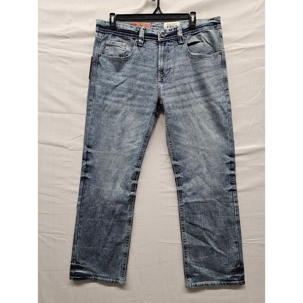 Axel Brand Mens Slim Boot‎ Stretch Jeans Light Wash Cave AXMB0084 36x32 NWT